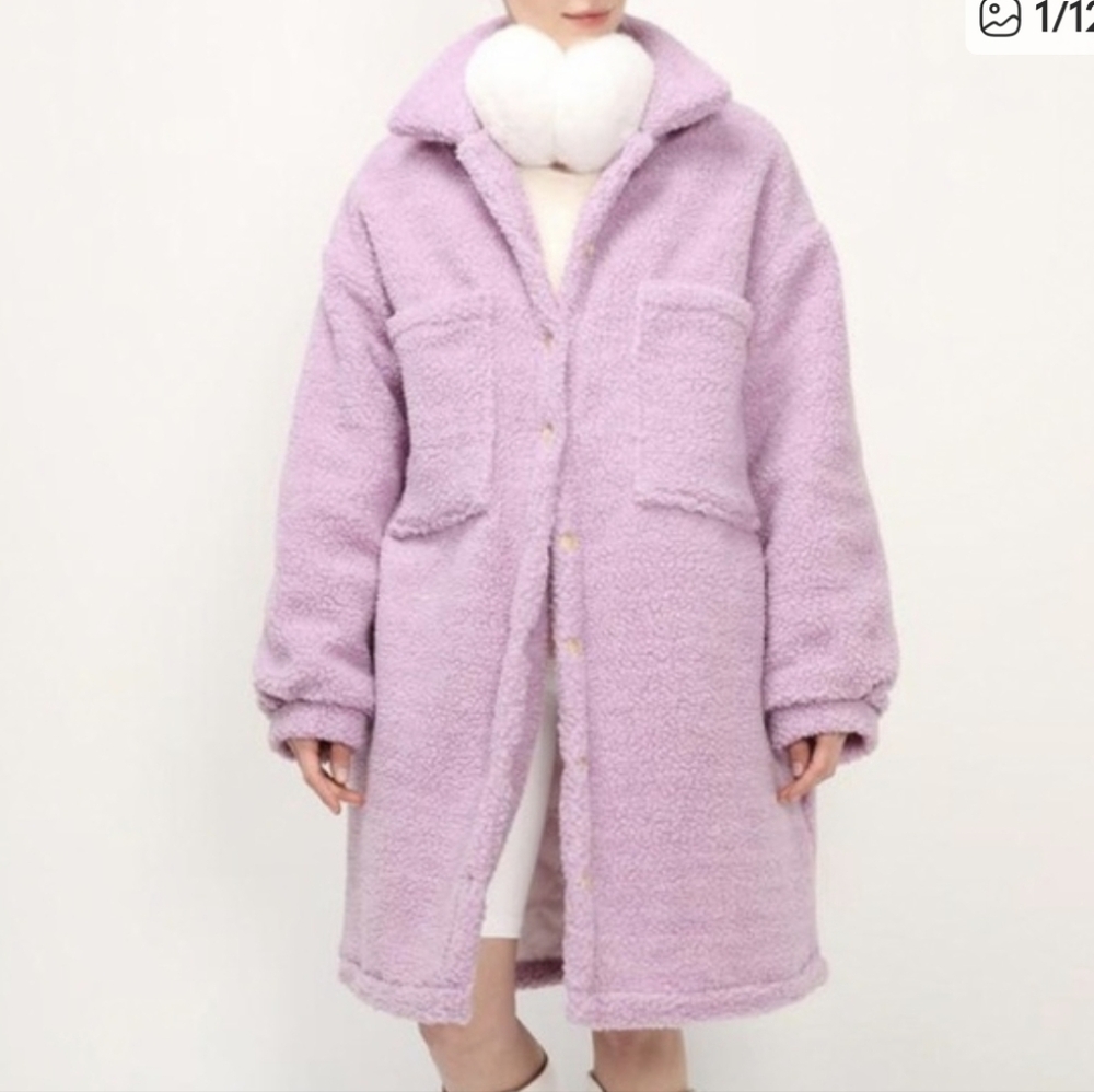 Storets Teddy Coat Jacket, Quilted Interior super cozy gorgeous lavender